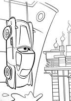 coloriage cars 2 accroche au mur